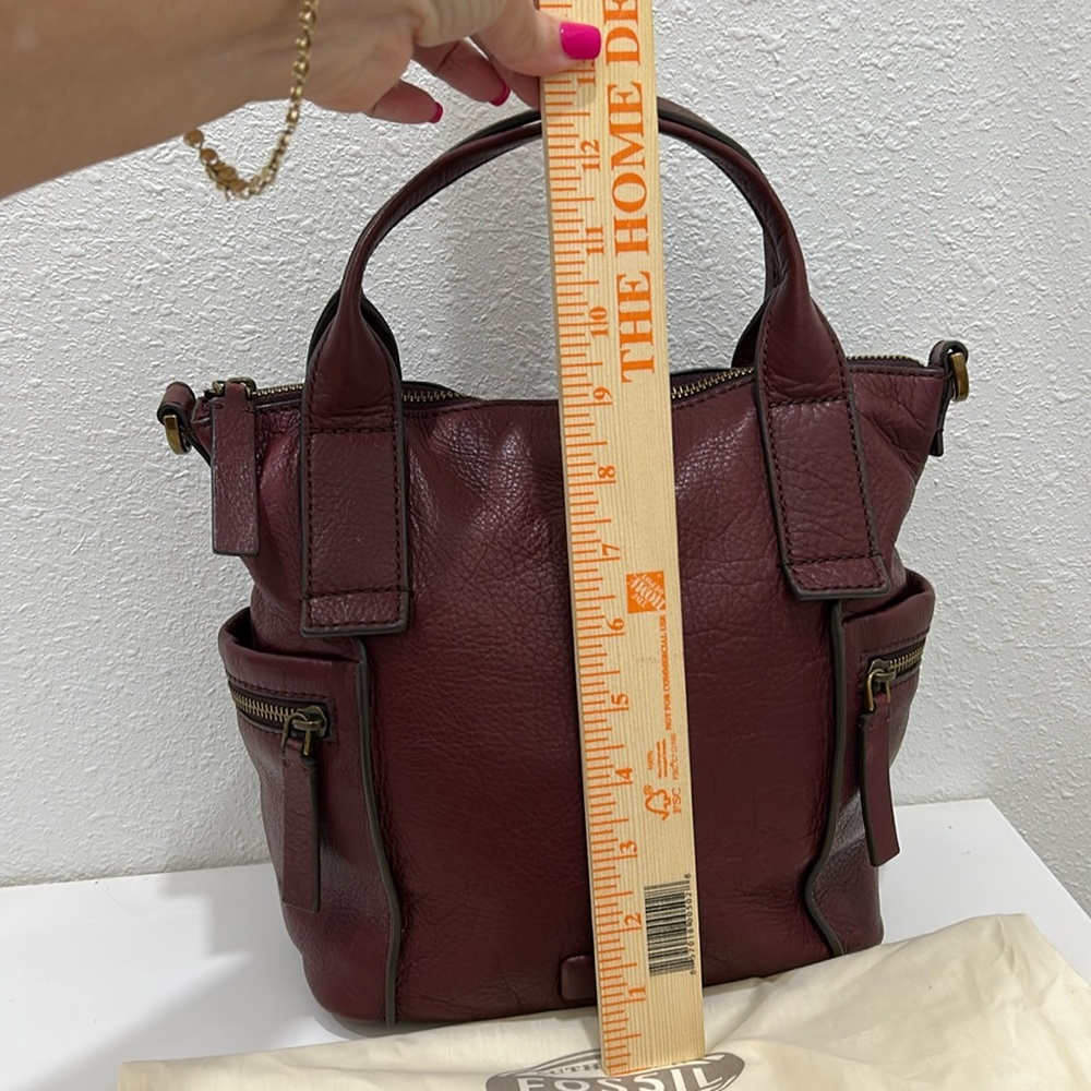 Fossil Emerson Leather Satchel, Double Handle Crossbody Bag - Picture 14 of 17
